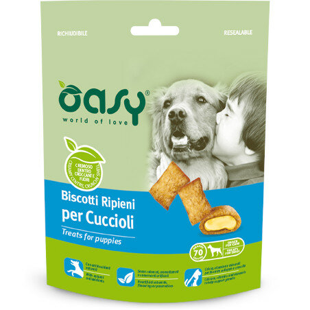 Oasy Snack Al Pollo Biscotti Ripieni Cani Cuccioli 70g-1