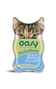 Oasy Wet Cat Delicatessse Patè Con Merluzzo Per Gatti 85g-1