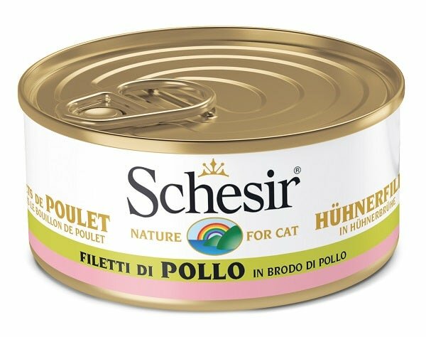Schesir Filetti Di Pollo In Brodo Di Pollo Cibo Umido Gatti Adulti Lattina 70g-2