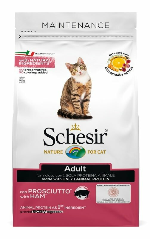 Schesir Mantenimento Croccantini Con Prosciutto Per Gatti Adulti Sacco 1,5kg-2