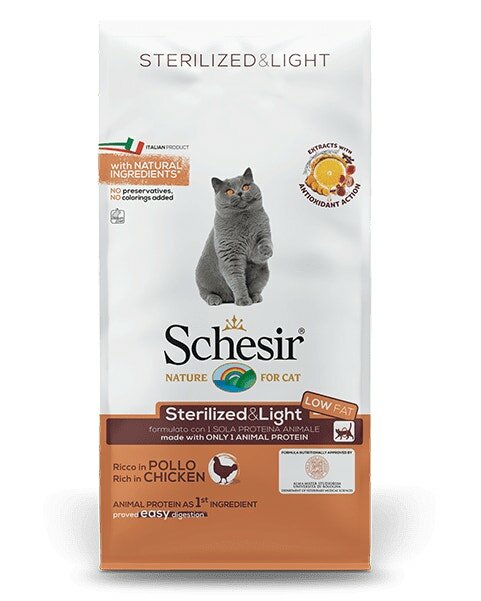 Schesir Sterilized&Light Croccantini Con Pollo Per Gatti Adulti Sacco 10kg-2