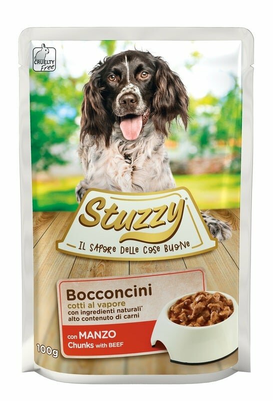 Stuzzy Bocconcini Con Manzo Cani Adulti Bustina 100g-2