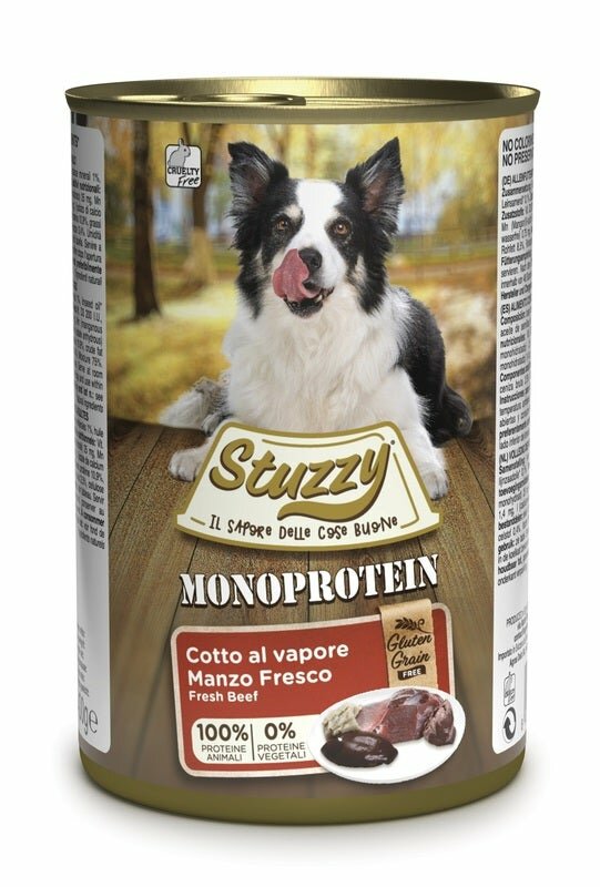 Stuzzy Monoprotein Al Manzo Cibo Umido Cani Adulti Barattolo 400g-2