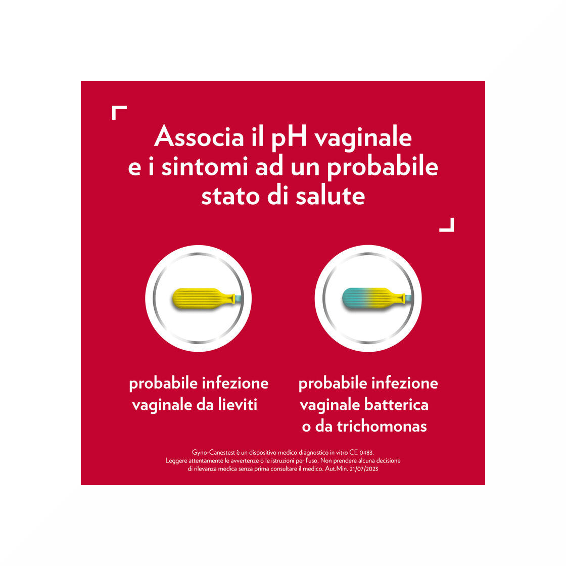 Gyno-Canestest Autotest Vaginale Diagnosi Infezioni Vaginali, Candida, Vaginosi Batterica, 1 Tampone-3