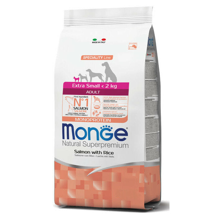 Monge Salmone E Riso Cibo Secco Per Cani Adulti Taglia Molto Piccola Sacco 800g-2