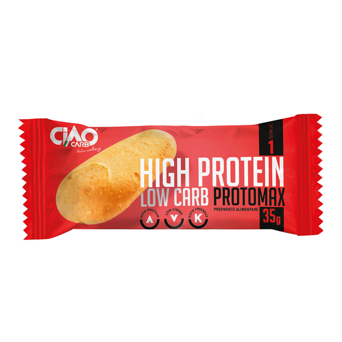 Ciao Carb Stage 1 Protomax Biscotto Proteico Gusto Albicocca 35g-1