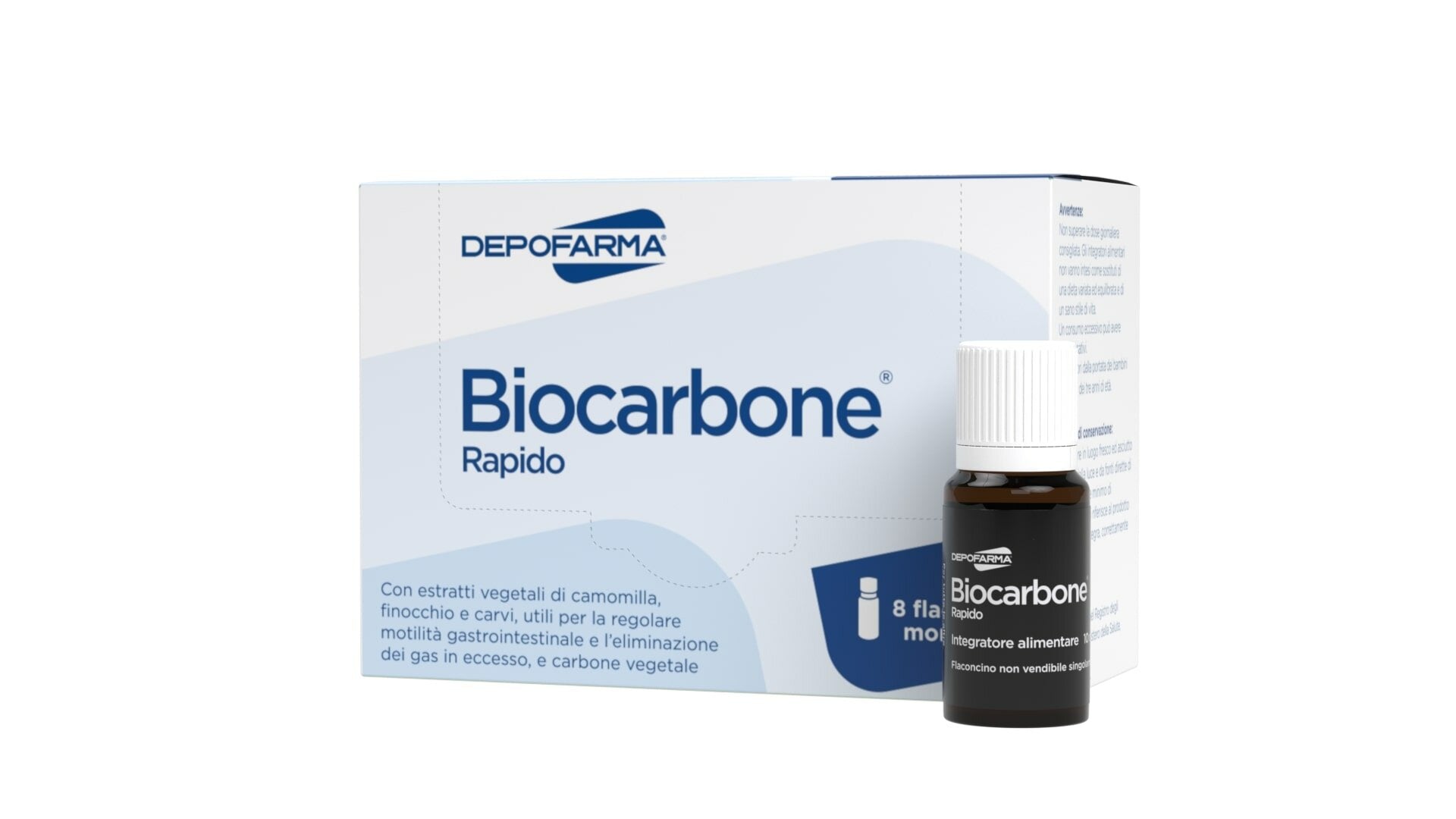 Biocarbone Rapido 8 flaconcini meteorismo aerofagia colon irritabile stipsi-2