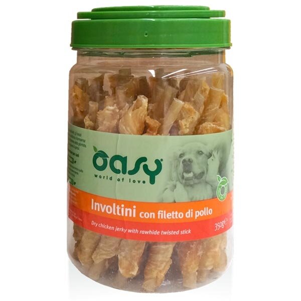 Oasy Snack Cani Involtini con Filetto di Pollo 350g-1