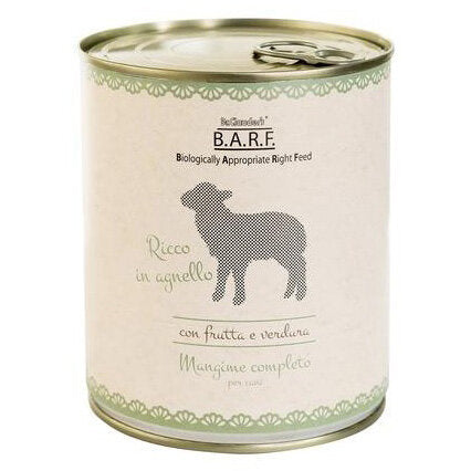 Barf Menu Completo Cibo Umido Trito Di Agnello Per Cani Lattina 800g-2
