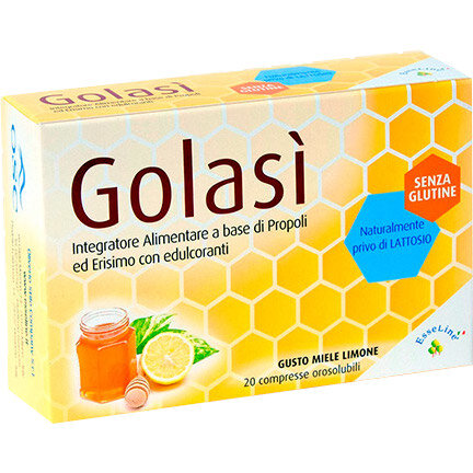 Esseline Golasì per il benessere della gola 20 compresse orosolubili gusto miele e limone-2