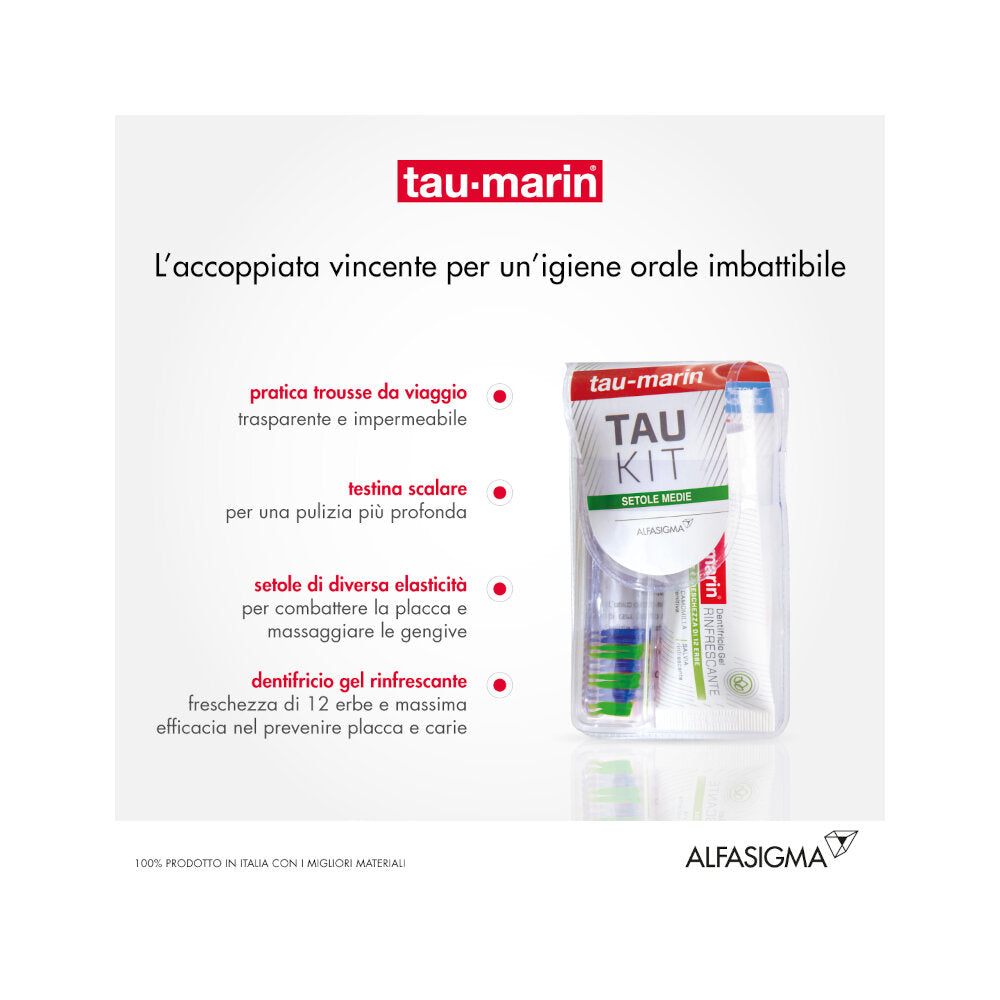 Tau-Marin Tau Kit spazzolino e dentifricio setole verdi e blu 20ml-5