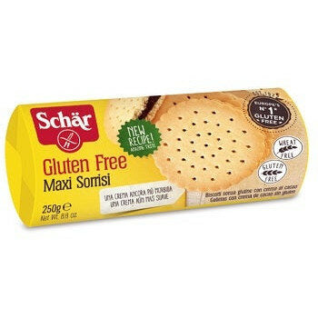 Schar Maxi Sorrisi Biscotti con crema al cacao senza glutine 250g-2