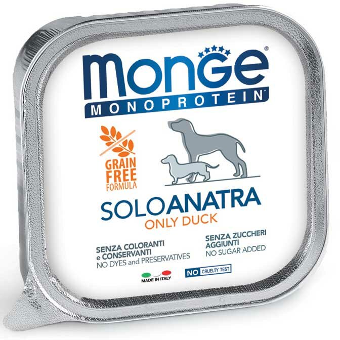 Monge Monoprotein Solo Anatra Cibo Umido Per Cani Adulti 150g-2