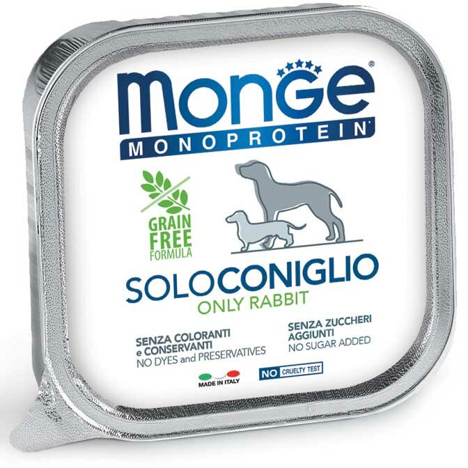 Monge Monoprotein Solo Coniglio Cibo Umido Per Cani Adulti 150g-2