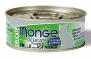Monge Delicate Pezzetti Di Pollo Con Asparagi Cibo Umido Gatti Adulti Lattina 80g-2