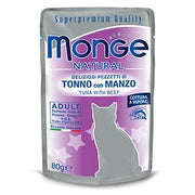 Monge Natural Superpremium Cotti A Vapore Tonno E Manzo Cibo Umido Per Gatti Adulti 80g-2