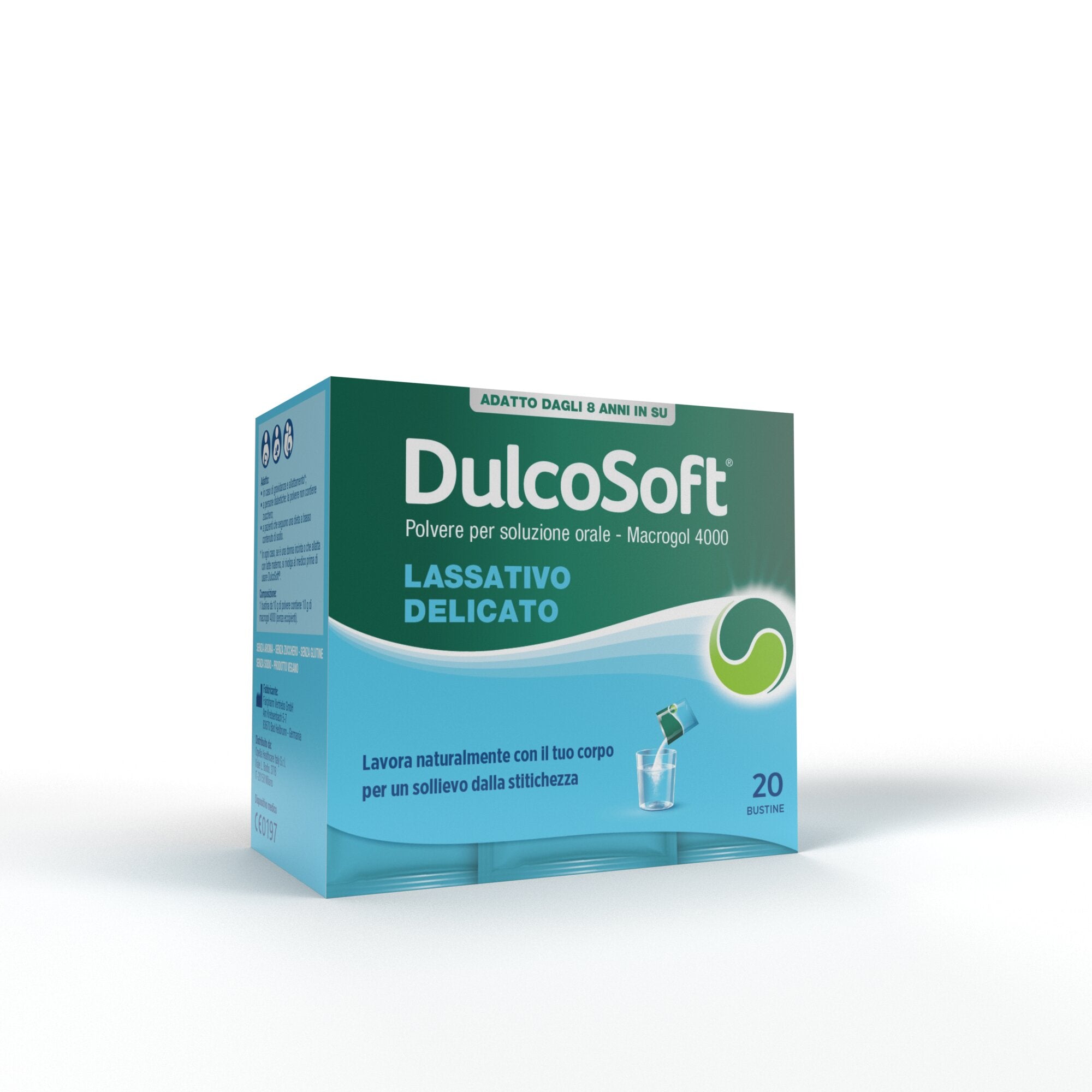 Dulcosoft Polvere per Soluzione Orale Lassativo Macrogol per Stitichezza 20 Bustine-1
