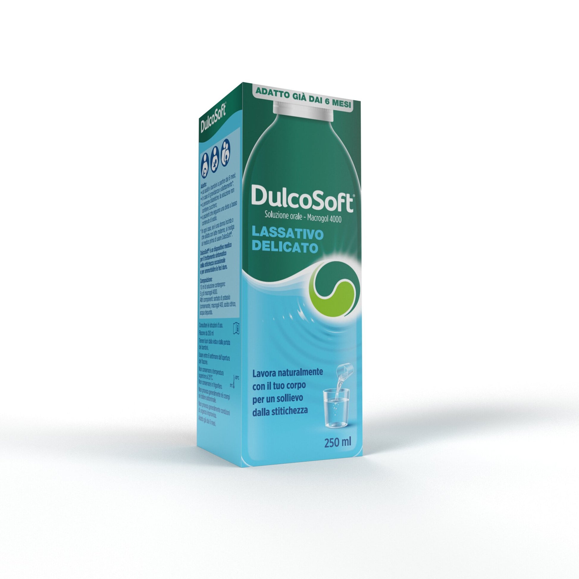 DulcoSoft Lassativo Delicato Macrogol per Stitichezza Soluzione Orale 250ml-1