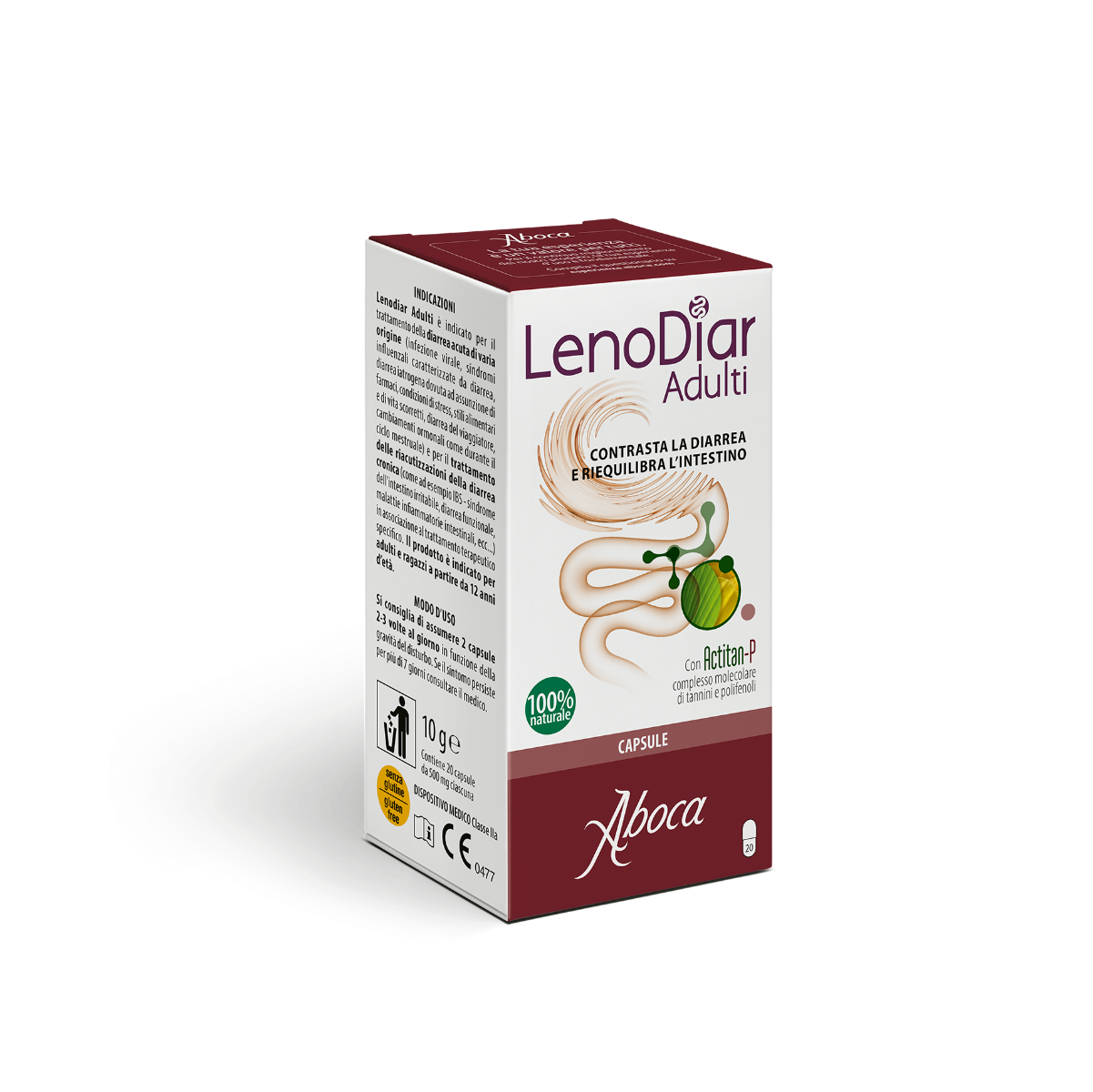 Aboca Lenodiar Adulti Sollievo Intestinale 20 Capsule 500mg-3