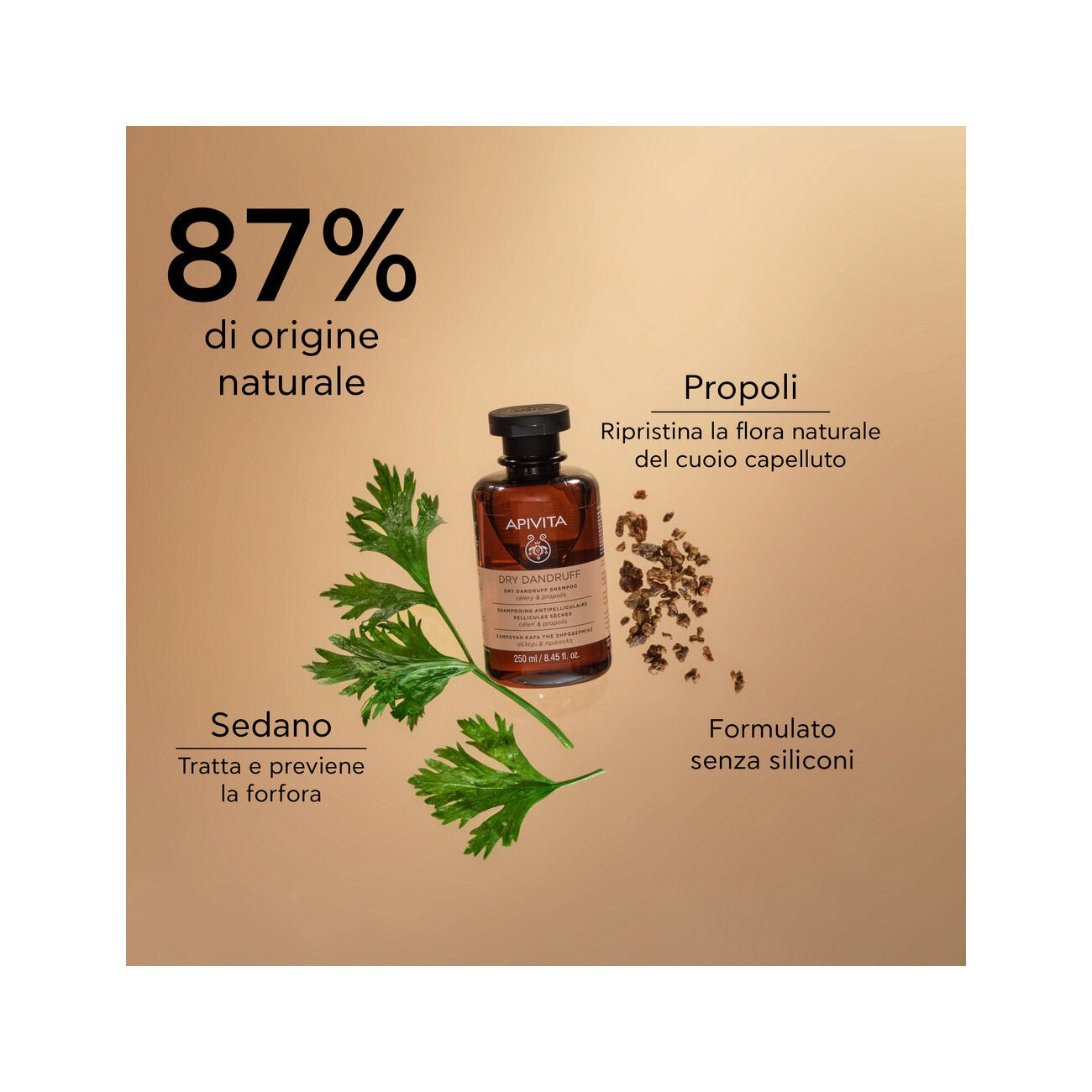 Apivita Dry Dandruff Shampoo Celery & Propolis shampoo forfora secca 250ml-3