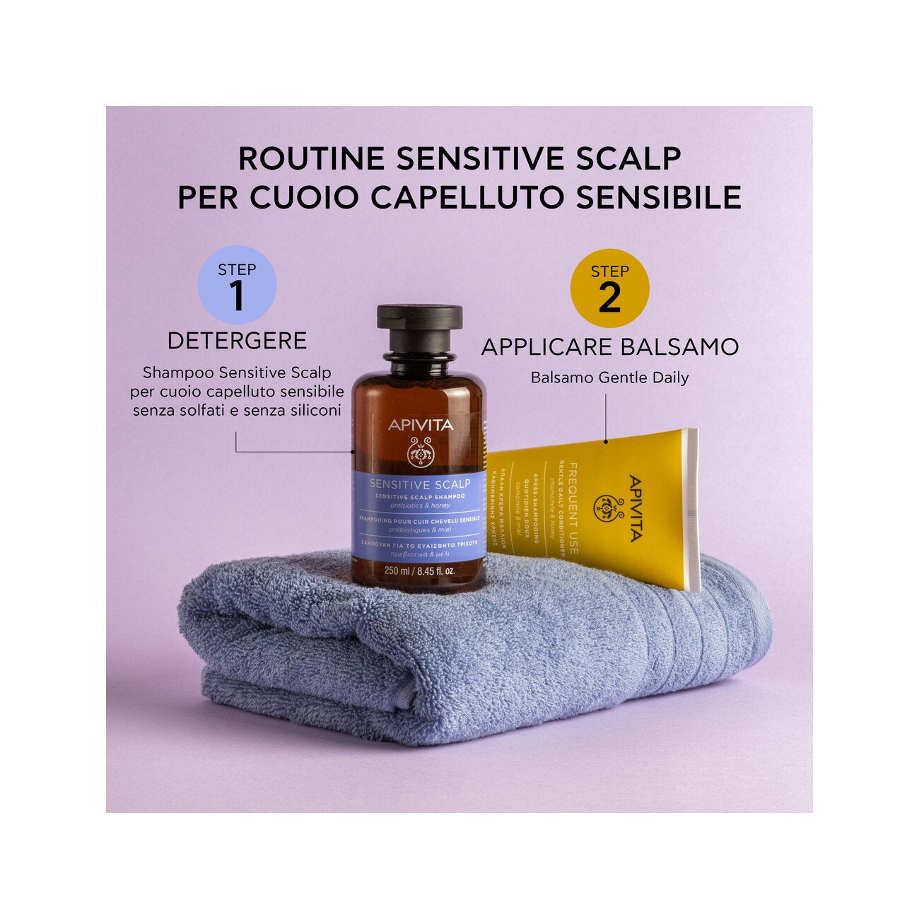 Apivita Sensitive Scalp Shampoo Prebiotics & Honey shampoo cute sensibile 250ml-5