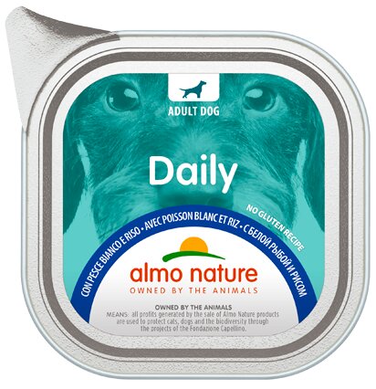 Almo Nature Daily Pesce Bianco e Riso alimento umido per cani adulti 100g-2
