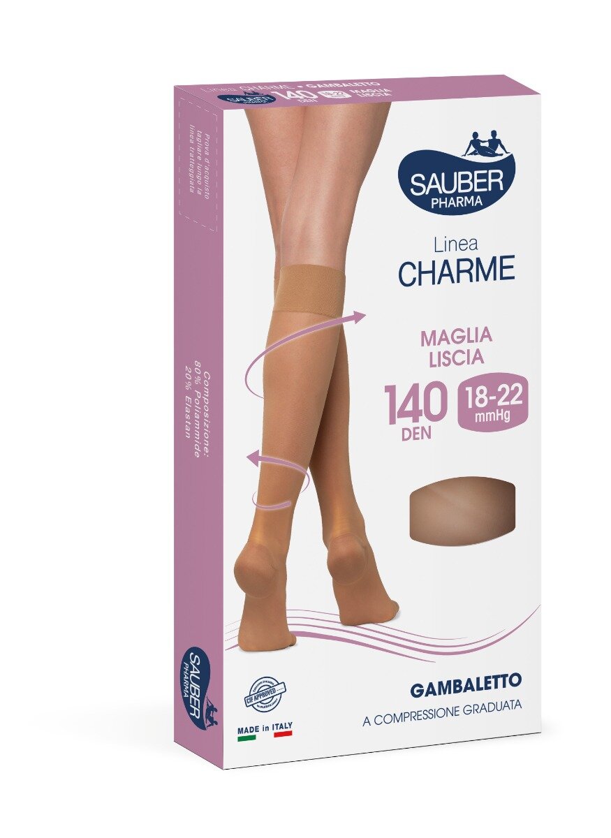 Sauber Linea Classica Gambaletto 140 Denari Maglia Liscia colore Camel-TAGLIA III-2
