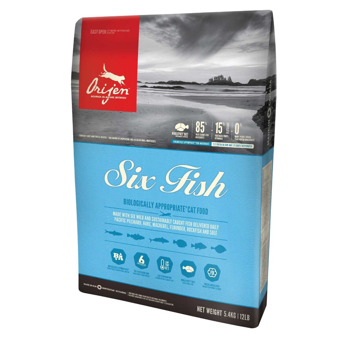 Orijen Six Fish crocchette di pesce per gatti sacco 5.4kg-1