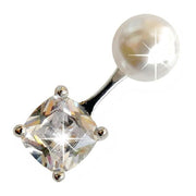 Biojoux Orecchini Pearl With Zircon Dangle 6/6mm-1