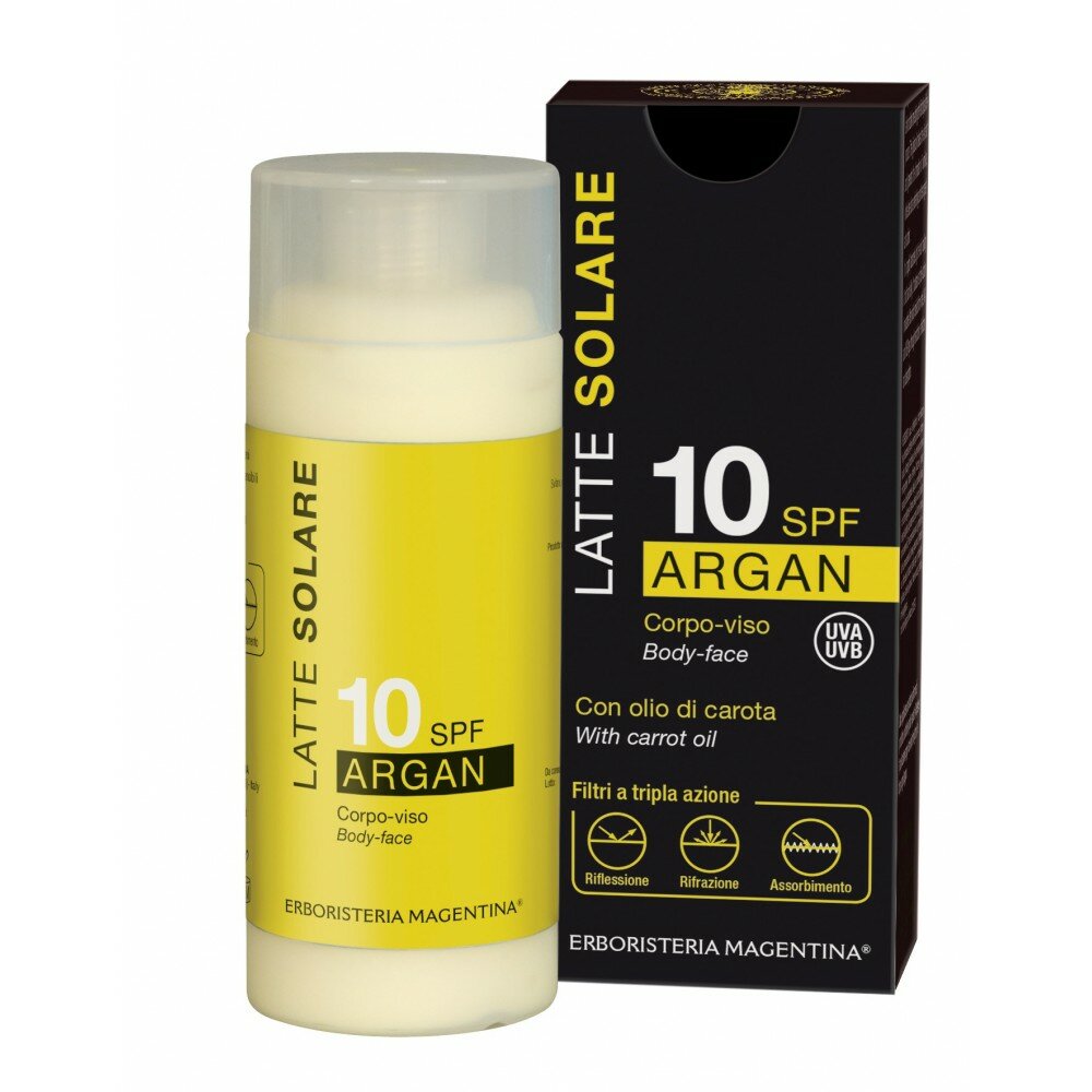 Erboristeria Magentina Latte Solare SPF10 per viso e corpo 125ml-2
