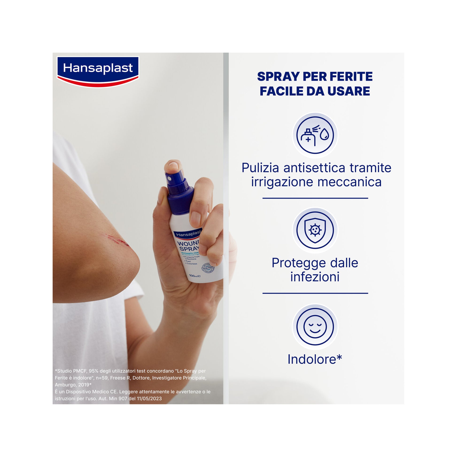 Hansaplast Spray Ferite Spray Delicato Per Una Pulizia Antisettica Della Ferita 10x100ml-2
