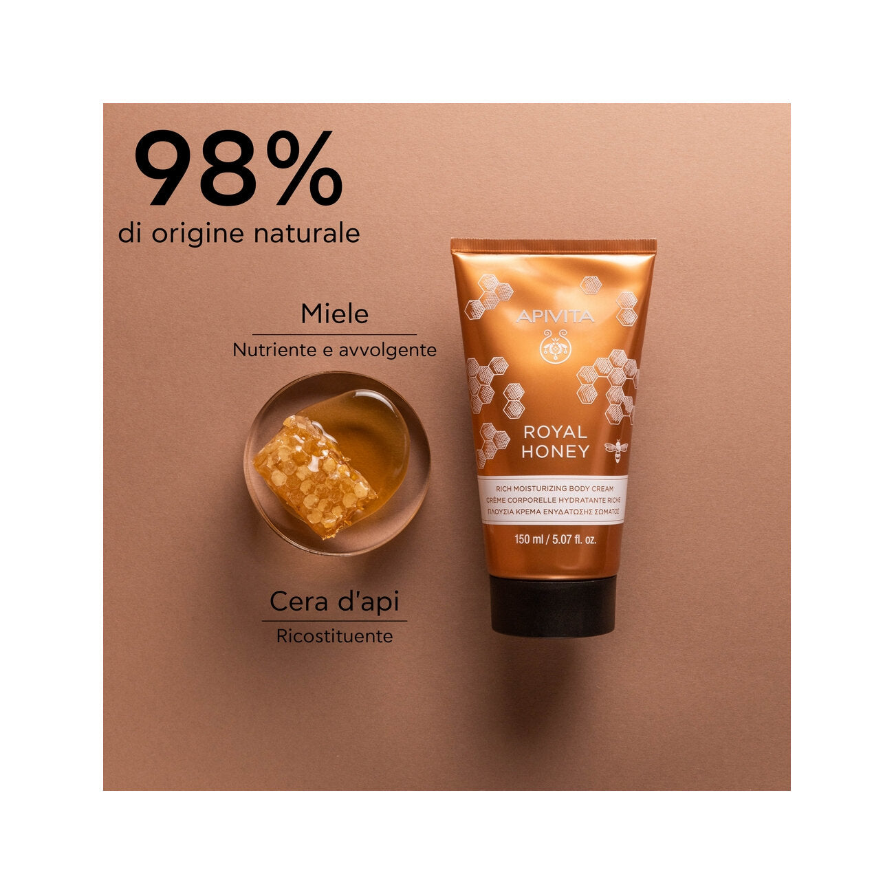 Apivita Royal Honey Crema Corpo Ricca Idratante Miele 150ml-3