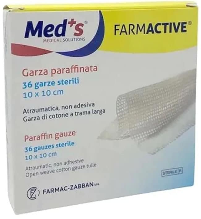 Meds Farmactive Garza Paraffinata Sterile 10x10 cm Scatola 36 Pezzi-1