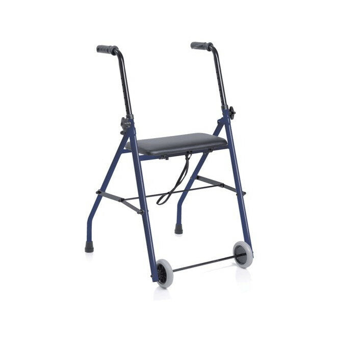 Rollator Mopedia Pieghevole Acciaio 2 Ruote 2 Puntali Con Seduta RP682-2