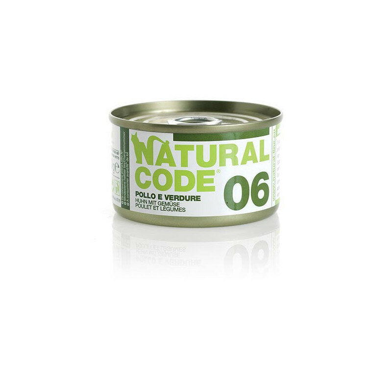 Natural Code 06 Pollo e Verdure Gatti Adulti Lattina 85g-1