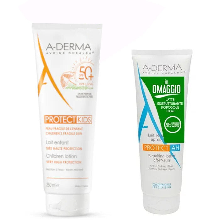 A-Derma Protect Latte solare viso e corpo SPF50+ protezione molto alta 250ml+ Doposole Ristrutturant-2