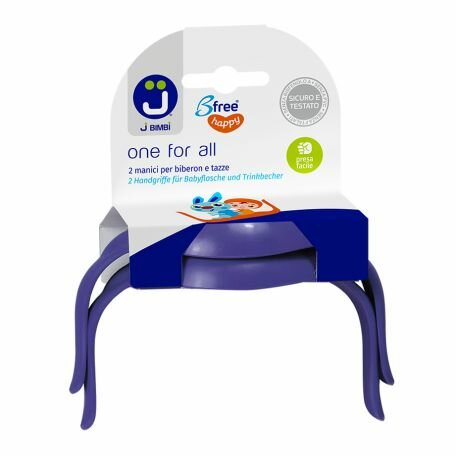 J Bimbi One For All Manici Per Biberon E Tazze Viola 2 Pezzi-2