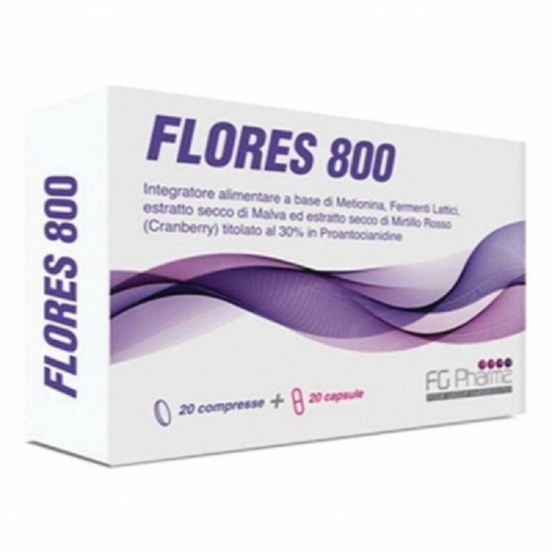 Flores 800 benessere delle vie urinarie con fermenti lattici 20 compresse + 20 capsule-1