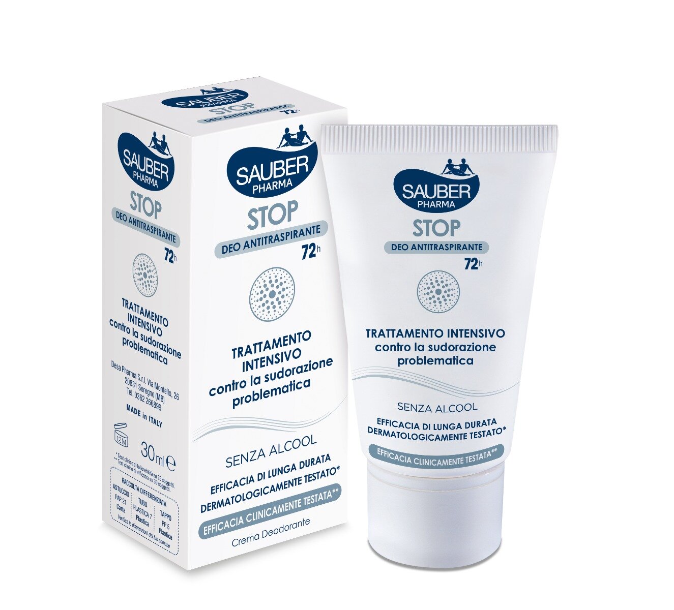 Sauber Stop Crema Deodorante Antitraspirante 72 Ore 30ml-2