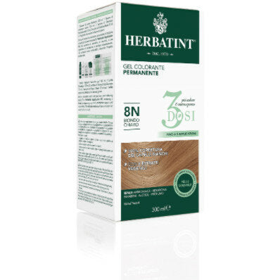 Herbatint Tinta per Capelli Gel Colorante Permanente 3Dosi 8N Biondo Chiaro 300ml-3