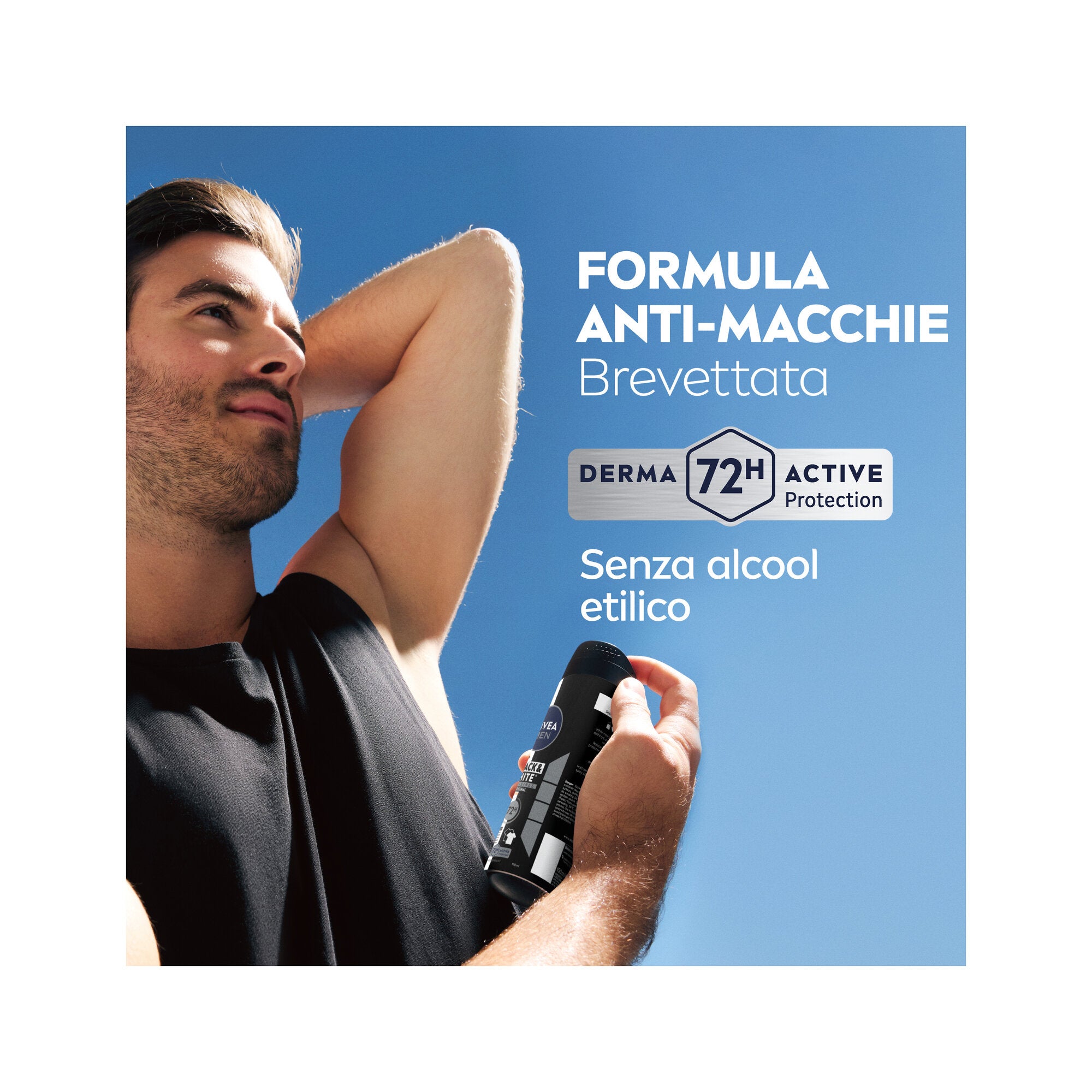 Nivea Men Black & White Invisible Original Spray Deodorante Uomo Antitraspirante 72h 150ml-7