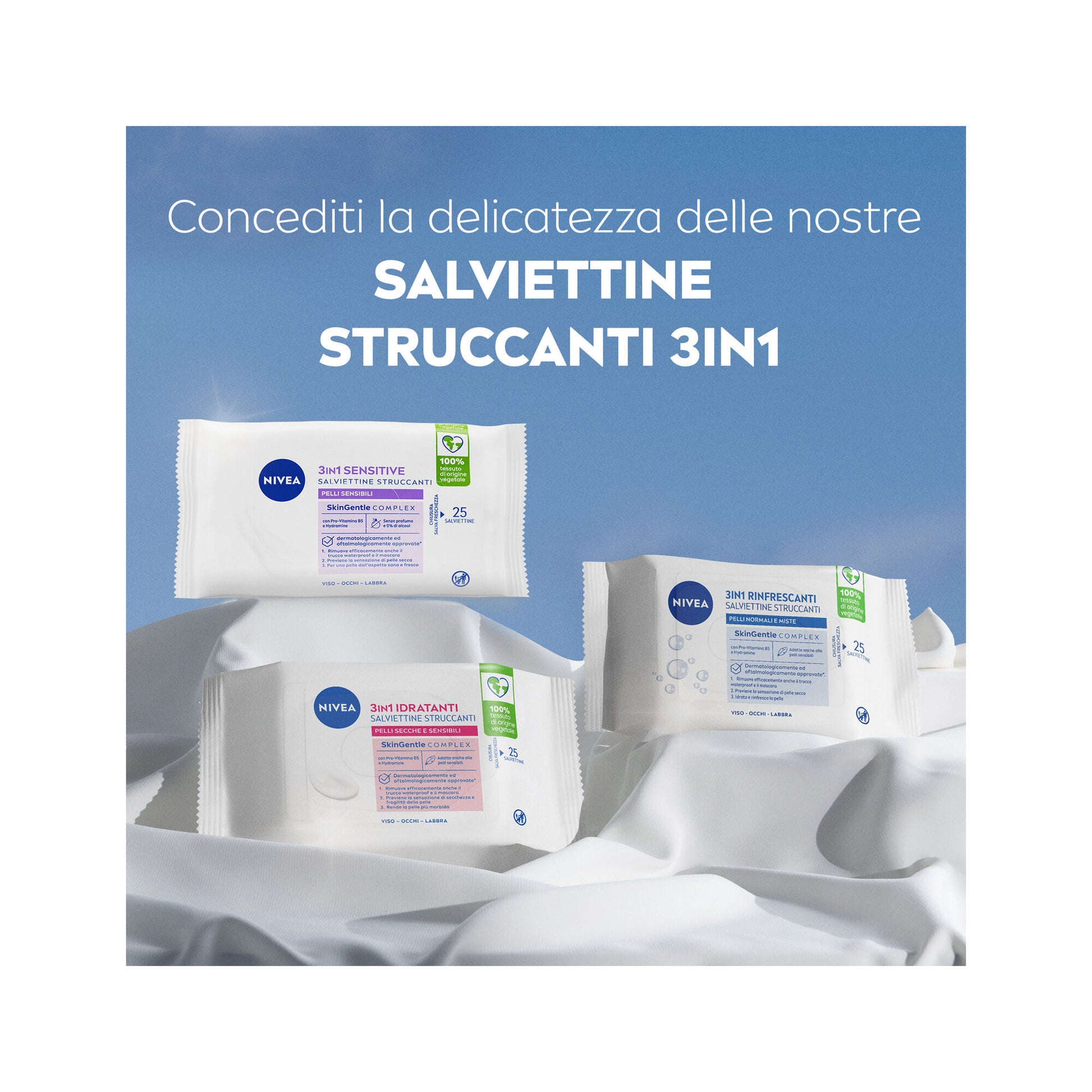 Nivea Salviettine Struccanti 3in1 Micellar 25 Pezzi Salviettine Delicate Per Occhi Viso E Labbra-5