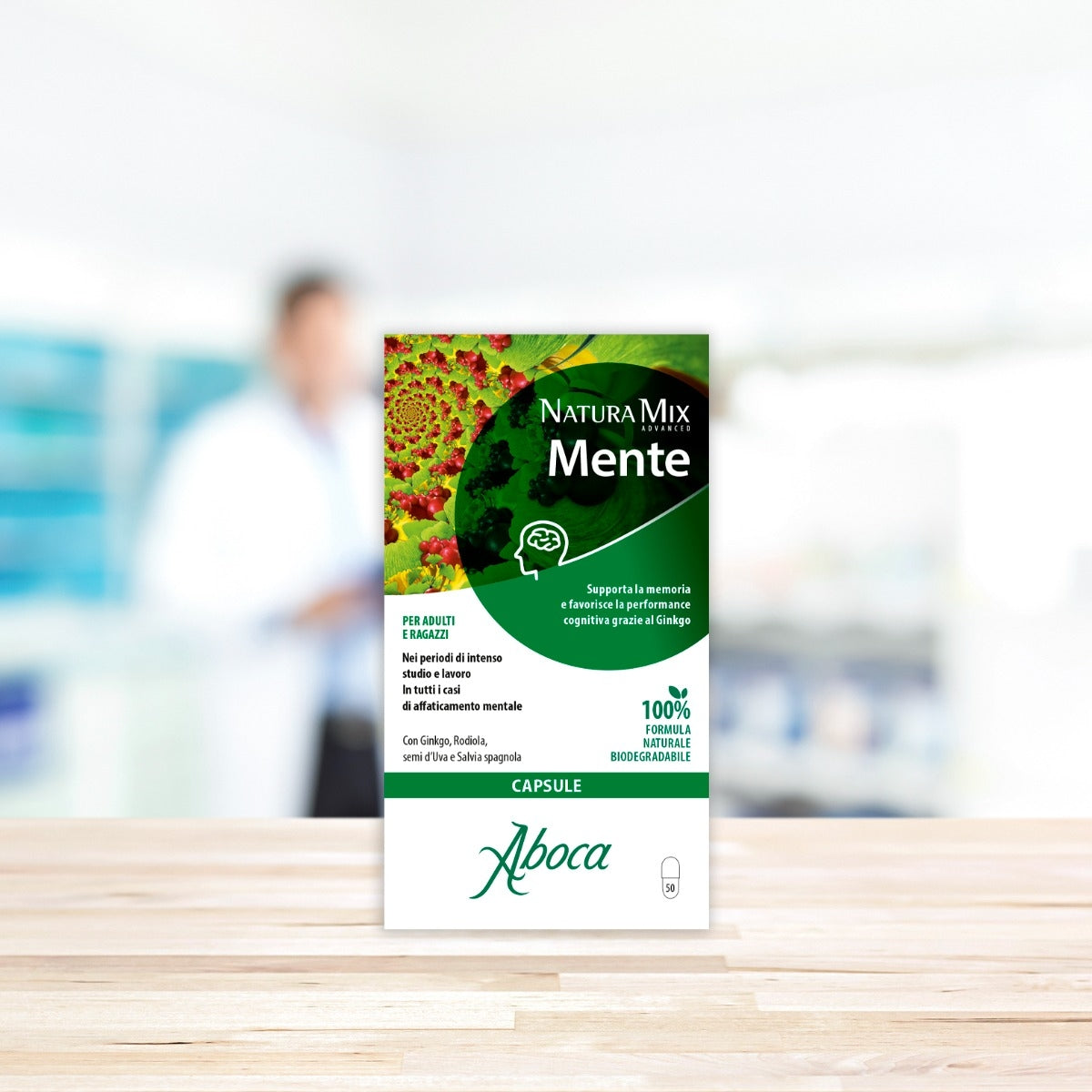 Aboca Natura Mix Mente integratore per affaticamento mentale 50 capsule-3