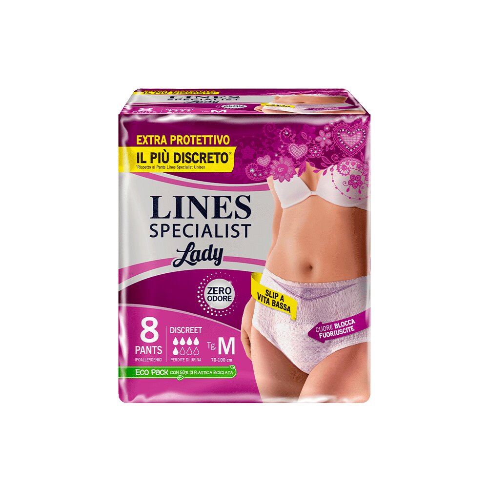 Lines Specialist Lady Pants Discreet Mutandina Incontinenza Taglia M 8 Pezzi-1