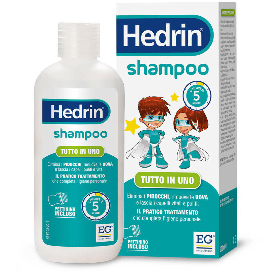 EG Hedrin Shampoo Tutto in uno Trattamento antipediculosi 200ml-2