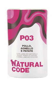 Natural Code P03 Pollo, Agnello E Patate Gatti Adulti Busta 70g-1