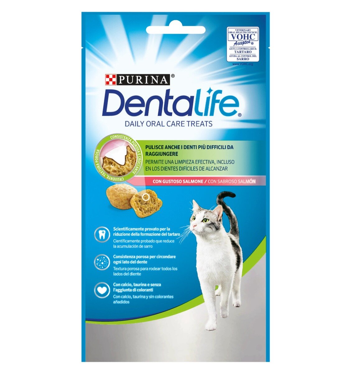 Purina Dentalife Daily Oral Care Treats Snack Per Gatti Pollo Salmone 40g-2