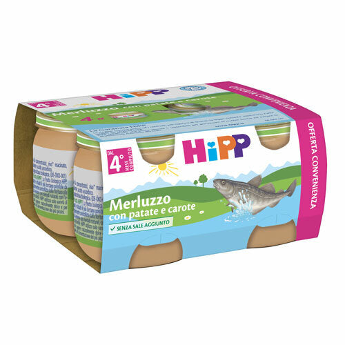 Hipp Omogeneizzato Merluzzo Carote E Patate 4x80g-2