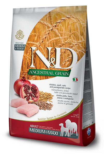 Farmina N&D Ancestral Grain Pollo E Melograno Cani Adulti Taglia Media E Grande Sacco 12kg-2