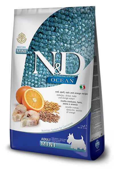 Farmina N&D Ocean Merluzzo E Farro Cani Adulti Taglia Mini Sacco 2,5kg-2